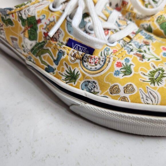VANS Liberty of London Alice in Wonderland Mad Hatter Yellow Women Size 7.5 - Picture 7 of 12